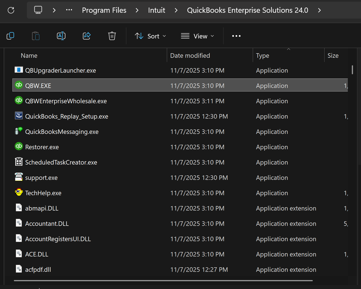 Locating QBWebConnector.exe in File Explorer